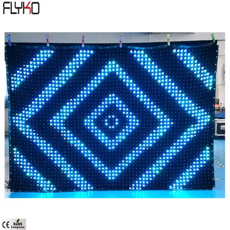 Flyko заводская цена сменная и гибкая высокое качество P50mm 2x3 m led видео занавес полный цвет в двери полу-выхода двери