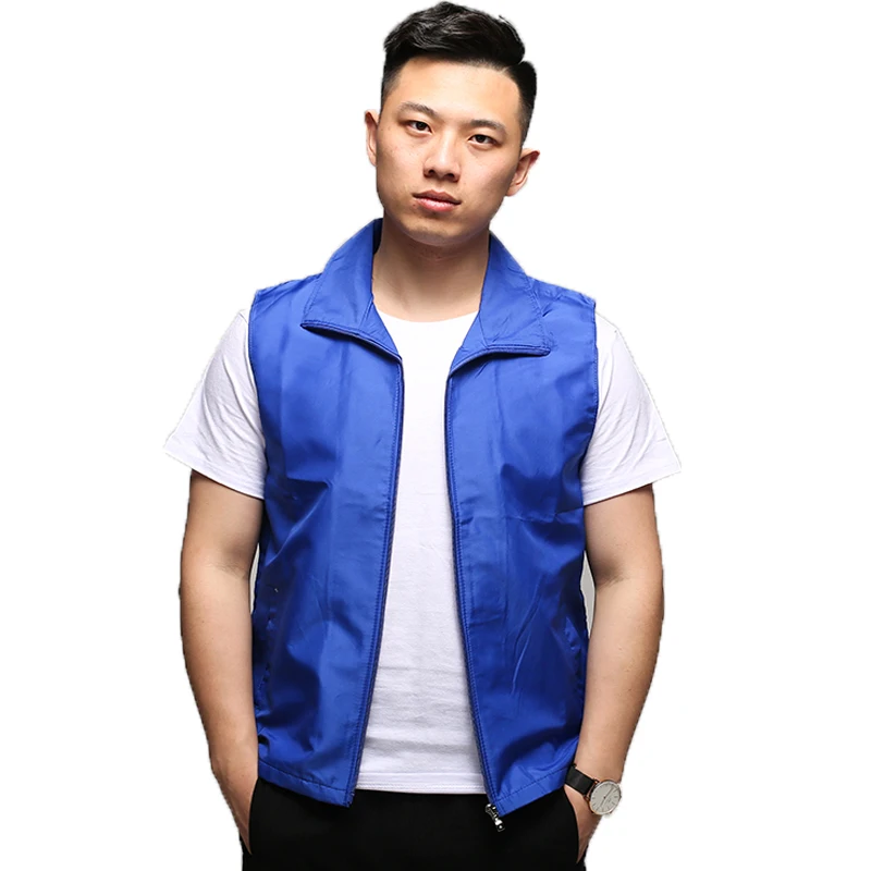 

Man Casual Vest Male Front Zipper Waistcoat Plain Color Red Blue Yellow Vests For Men Spring Autumn Summer Thin Gilet 3xl 2xl xl
