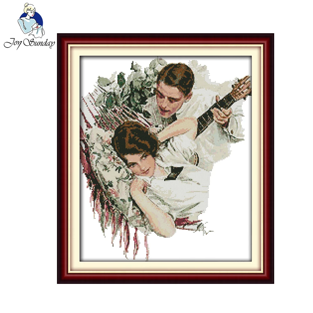 

Joy Sunday Tweedle Cross Stitch Print Canvas Counted DIY Chinese Cross Stitch Kit Printed Cross-stitch Set Embroidery Needlework