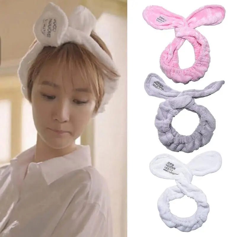 Buy Towel Headwear Big Rabbit Ear Soft Towel Hair Band