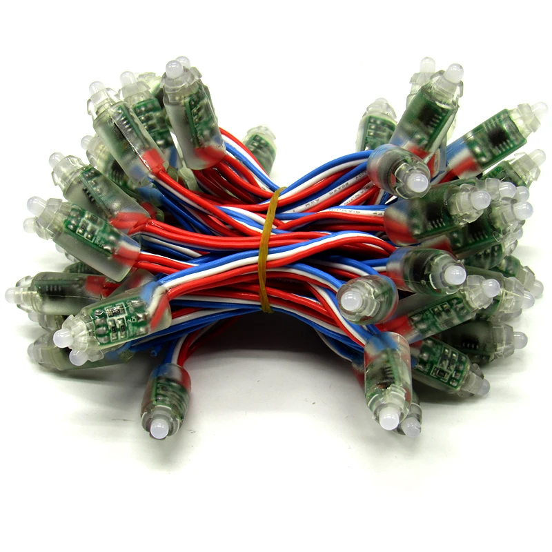 100 шт./лот DC12V 9 мм WS2811 адресный RGB светодиодный умный пиксельный узел света