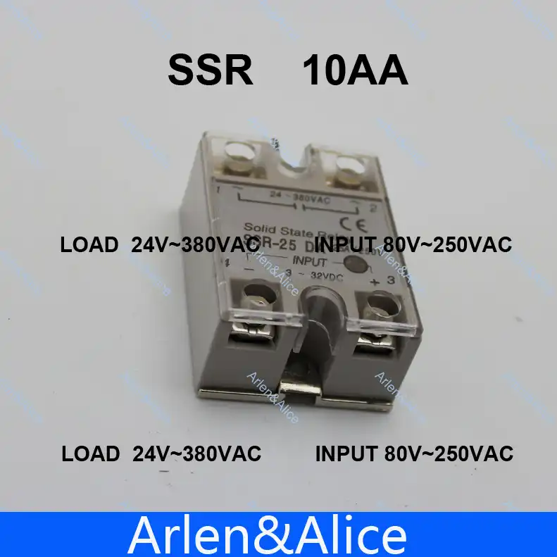 10AA SSR вход 80-250 В AC нагрузка 24-380 В AC Однофазное AC твердотельное реле - изображение