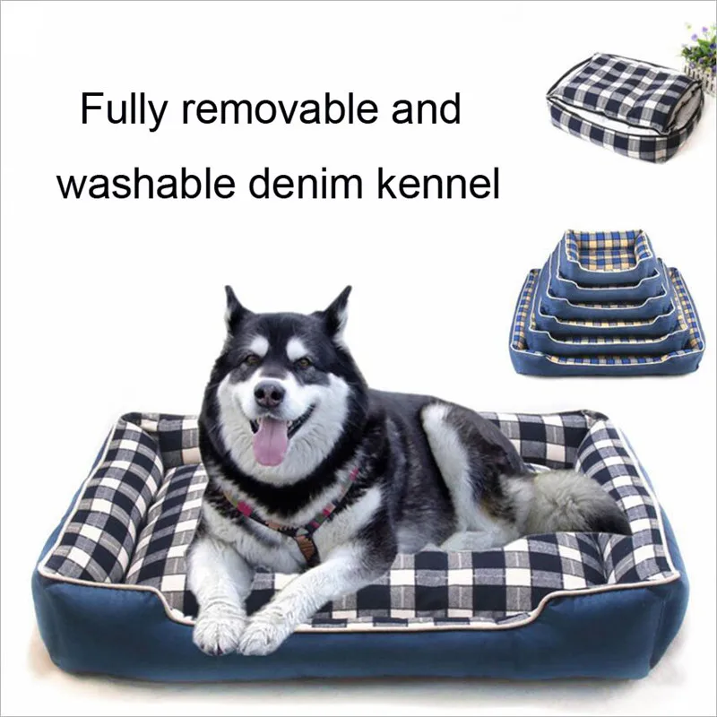 

New Fully removable and washable denim kennel Warm and Comfortable nest dog bed pet nest Dogs baskets 3 sizes available