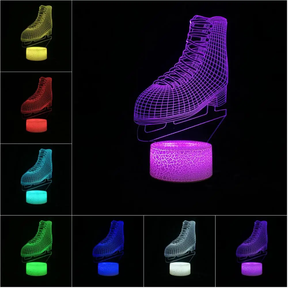 СВЕТОДИОДНЫЙ 3D светильник для катания на коньках настольный ночник с USB