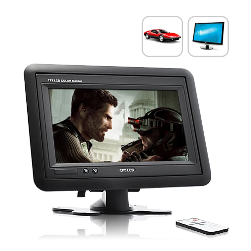 

7 Inch Dual Input LCD Monitor - 2 AV input, PAL + NTSC Standards