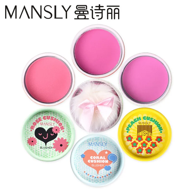 

3 Colors Face Blusher Ball Soft Moisturizing Waterproof Matte Cream Blush Makeup Soft Silky Sweet Glow Cheeks With Powder Puff