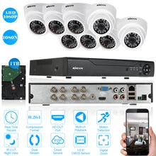 KKmoon 1080N DVR CCTV камера с 8 шт 1080P AHD ИК детектор движения CCTV камера CCTV система безопасности комплект видеонаблюдения 1 ТБ HDD