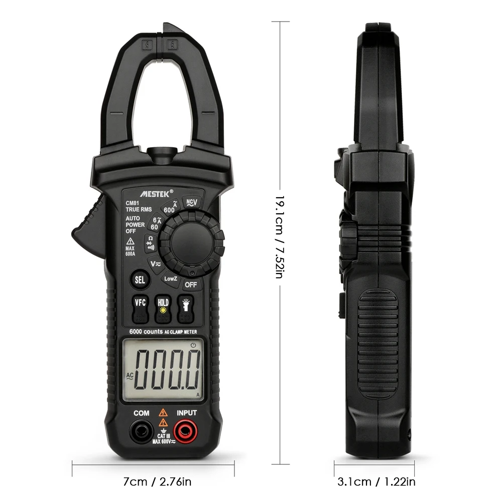 KKMOON CM81 цифровой клещи мультиметр True RMS 5999 отсчетов AC/DC Вольт Ампер Ом LowZ ncv диод тестер с фонариком