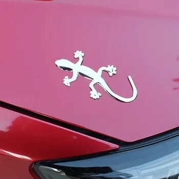 

Chrome 3D car sticker gecko metal sticker on car body for honda motor rearview mirror Metal Decoration Stickers Automobiles
