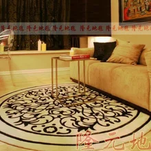 Последний модный ковер, европейский стиль, круглый ковер для гостиной, спальни, черно-белые акриловые ковры