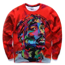 Hot Autumn And Winter Men's Fashion Men's Long-sleeved Sweatshirt Tupac Round Neck Pullover Sweatshirt 3D Long Sleeve T-Shirt 06