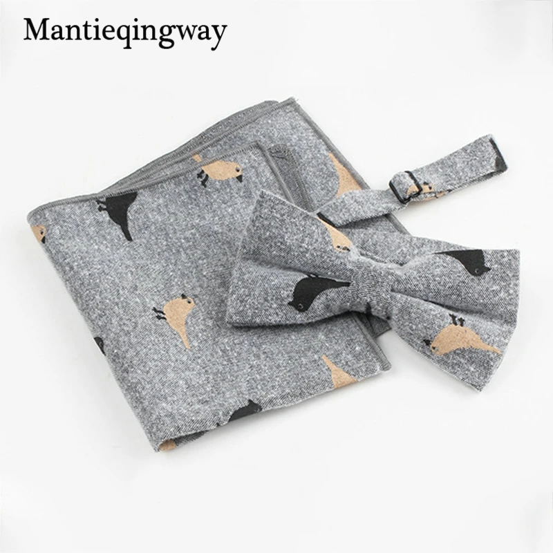 Mantieqingway Мода хлопок Свадьба носовой платок + галстук-бабочка для Для мужчин высокое качество платок галстуки Для мужчин S Интимные
