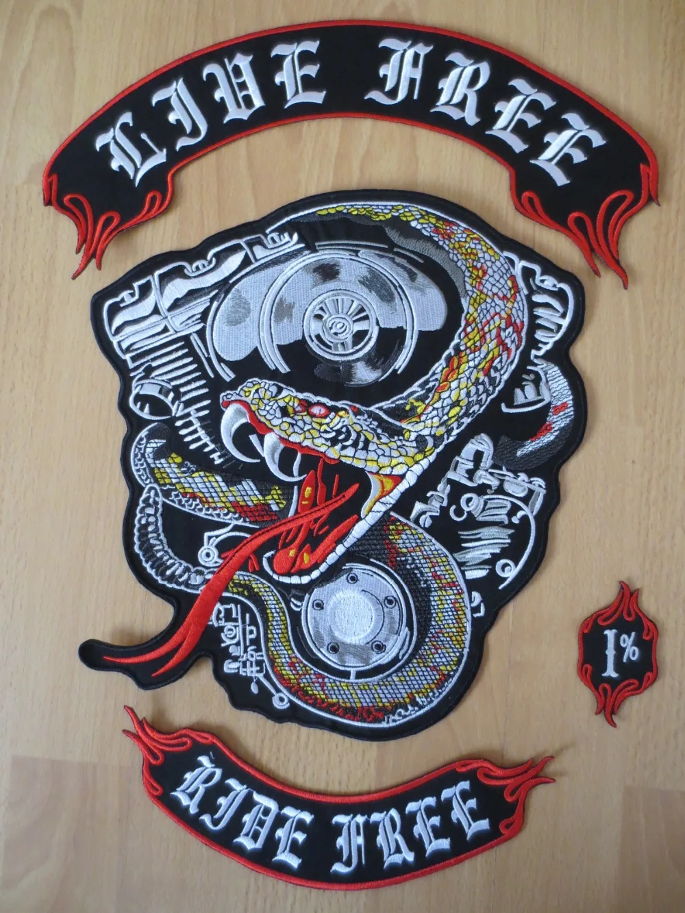 

17 inches big snake large Embroidery Patches for Jacket Motorcycle Biker