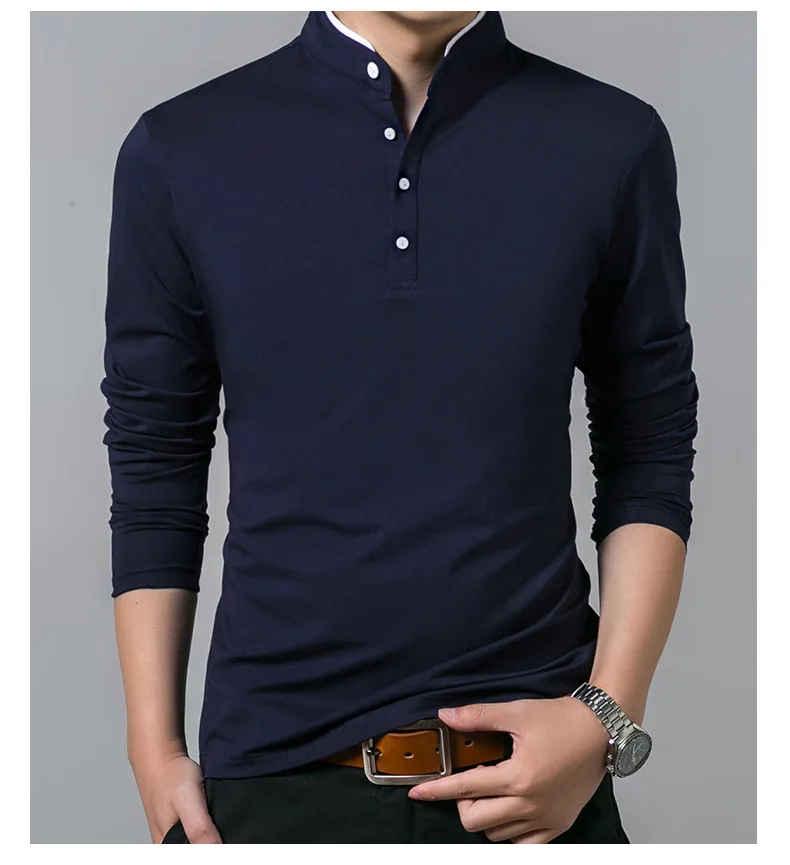 Men’s High Quality Cotton Long Sleeves Polo