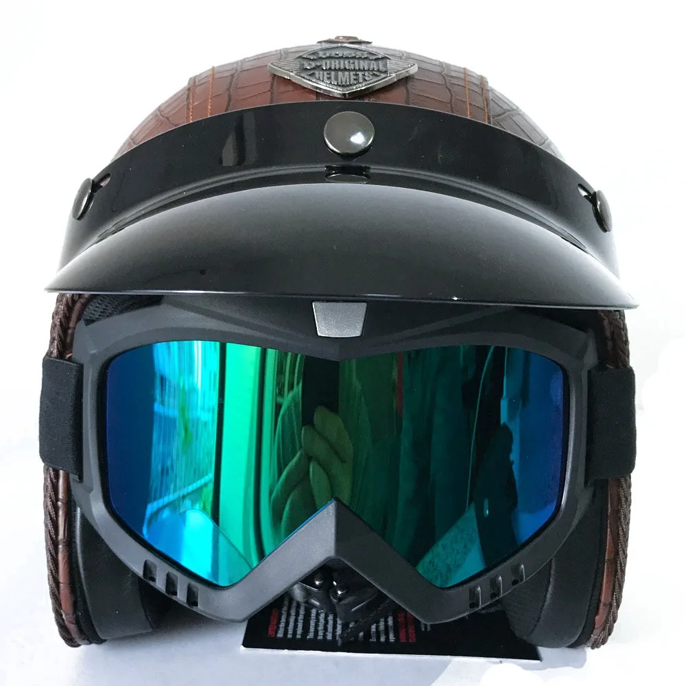 Ретро мотоциклетный шлем для полного лица мото Кроссовый шлем с открытым лицом винтажный мотоцикл KTM скутер гоночный Чоппер пилот