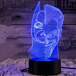 3D светодио дный LED Novety освещение креативный подарок ночник настольная лампа Бэтмен свет светодио дный светодиодный домашний коридор отель