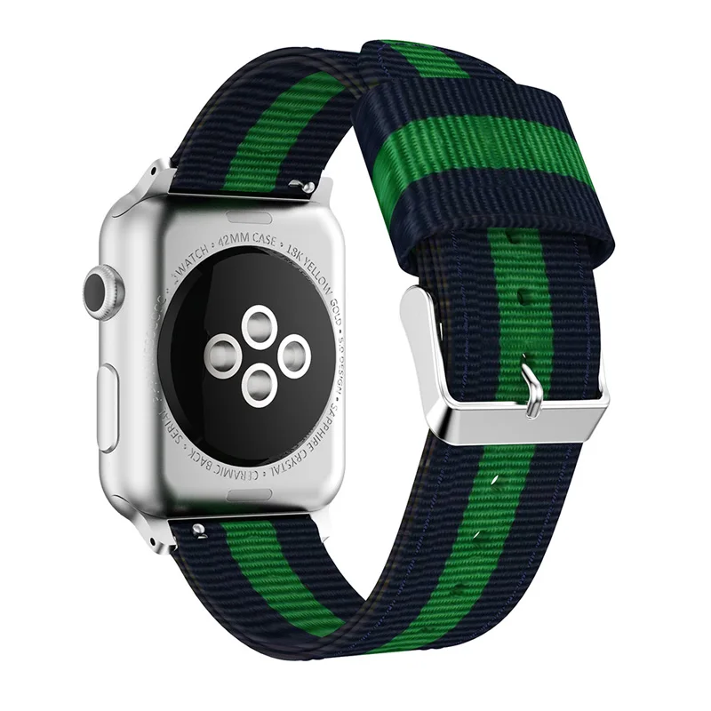 Ремешок nato для apple watch, ремешок для apple watch 5 4 3, ремешок 42 мм/44 мм iwatch, ремешок 5 38 мм/40 мм, тканый холщовый браслет correa, ремешок для часов - Цвет ремешка: blue green