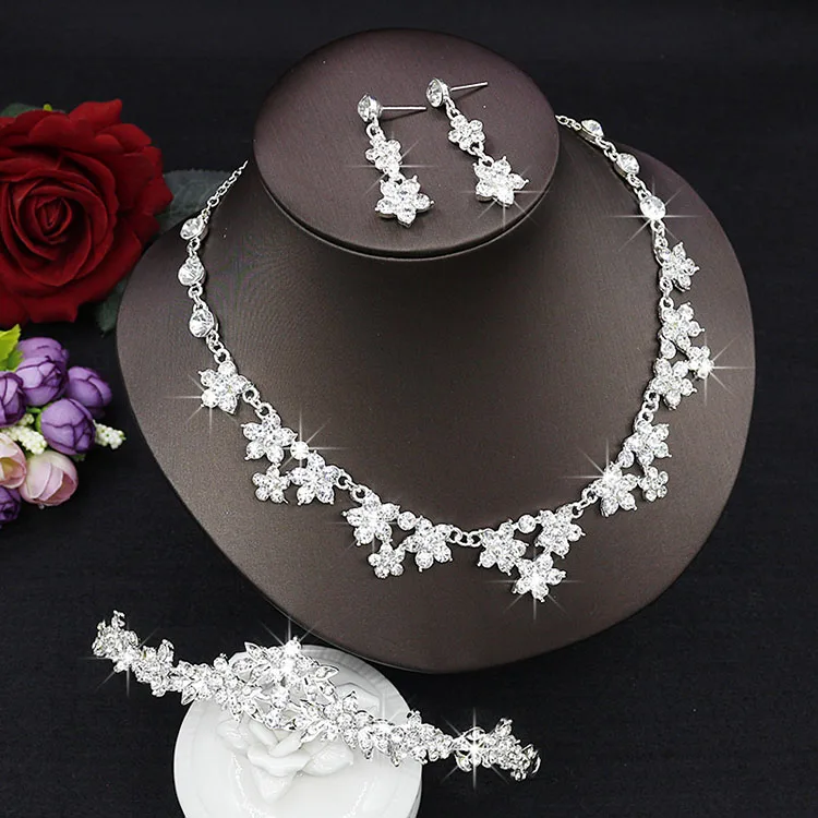   Cristal Conjunto De Jóias de Noiva Gota de Lágrima Strass Luxuoso Declaração Bib ColarBrincoacessórios do casamento Tiara  (4)