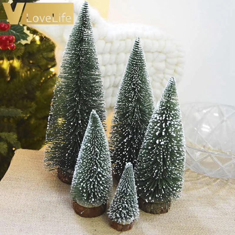 

5pcs DIY Christmas Tree Small Pine Tree Mini Trees 12.5cm Placed In The Desktop Home Decor Christmas Decoration Kids Gifts