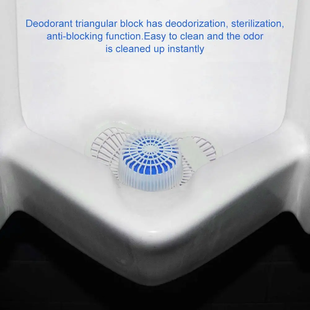 2pcs Triangular Deodorant Block Urinal Odor Remover Toilet Antibacterial Deodorization Cleaning Tool Urinal Fragrance Scent Mat