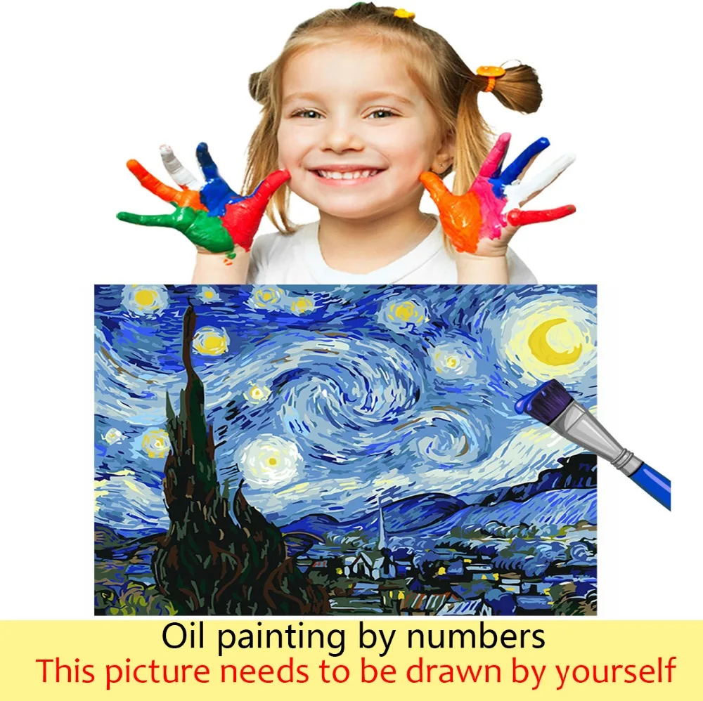 DIY картинки для раскраски по номерам с цветами картина Рисование по номерам в рамке дома