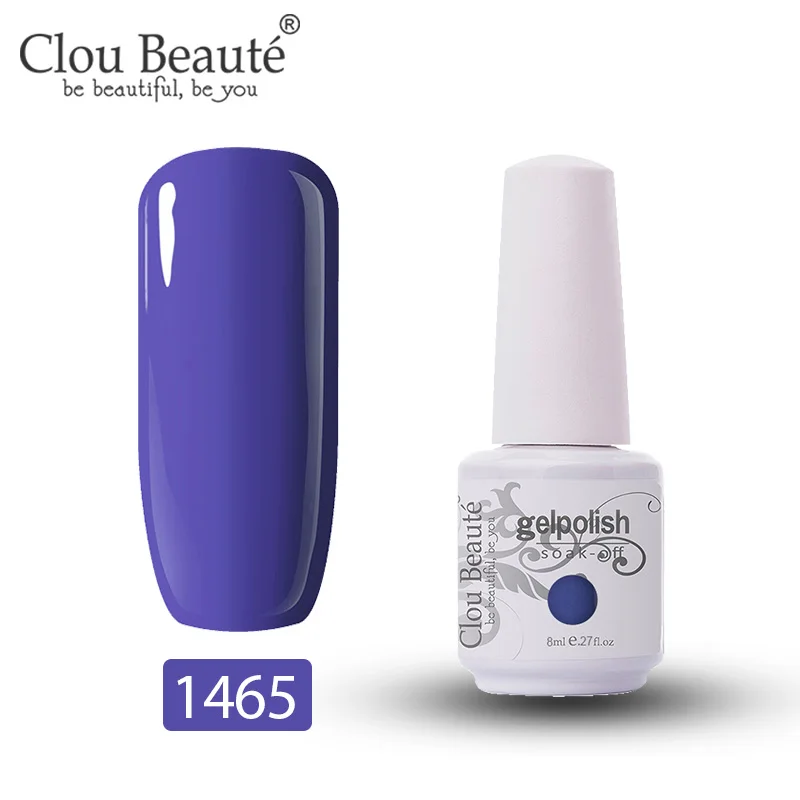 Clou Beaute Гель-лак Soak Off Hybrid UV Полупостоянный Гель-лак Esmalte Гель-лак 8 мл Подарочный набор Гель-лак для нейл-арта праймер - Цвет: 1465