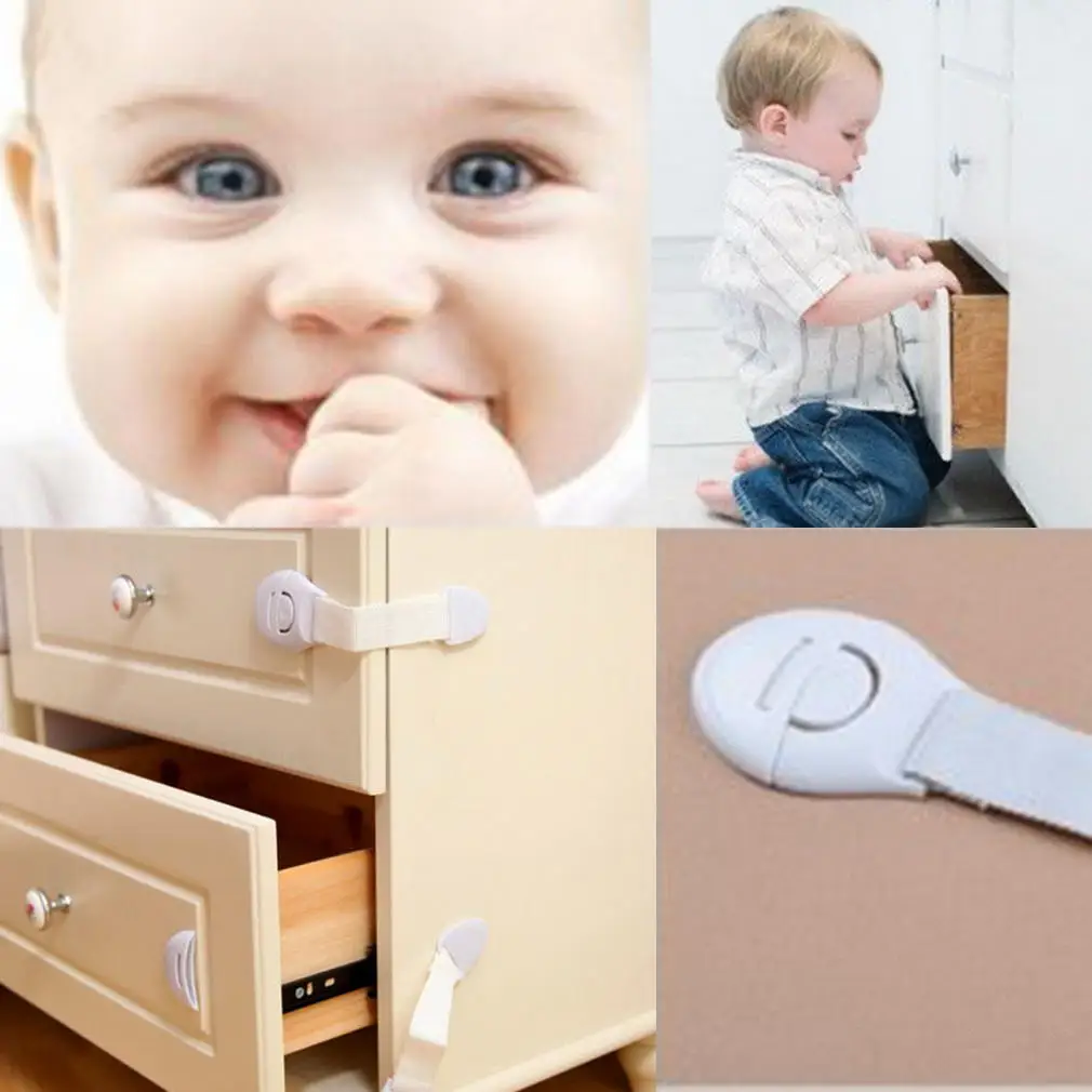 

2Pcs Plastic Cabinet Lock Child Safety Baby Protection From Children Safe Locks for Refrigerators Baby Security Drawer Latches