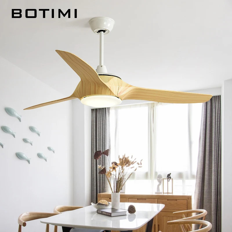 Потолочный вентилятор BOTIMI 3 лопасти 220 В светодиодный для гостиной с