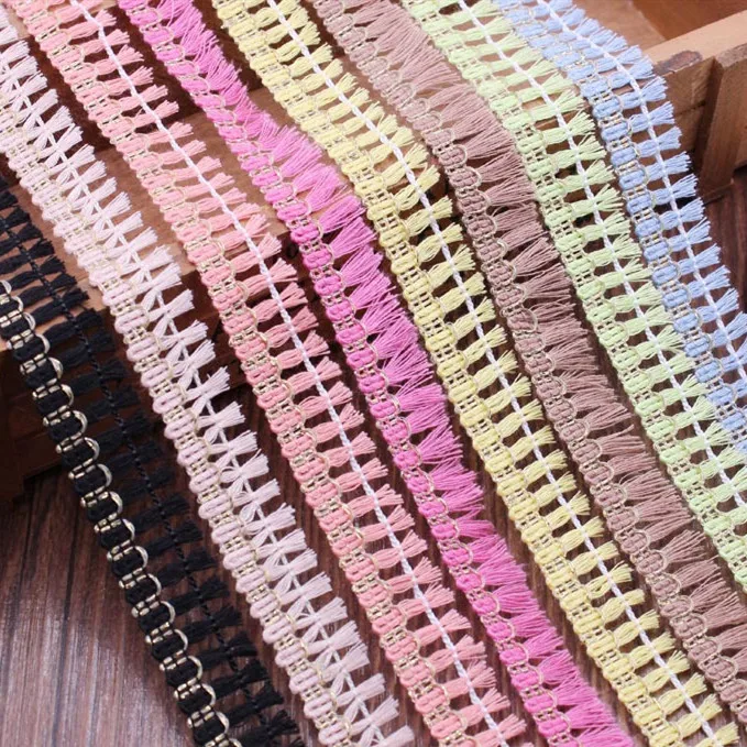 

50Yards Width1.5cm Colorful Fringed Lace Trim DIY Sewing Clothing Home Textile Luggage Accessories