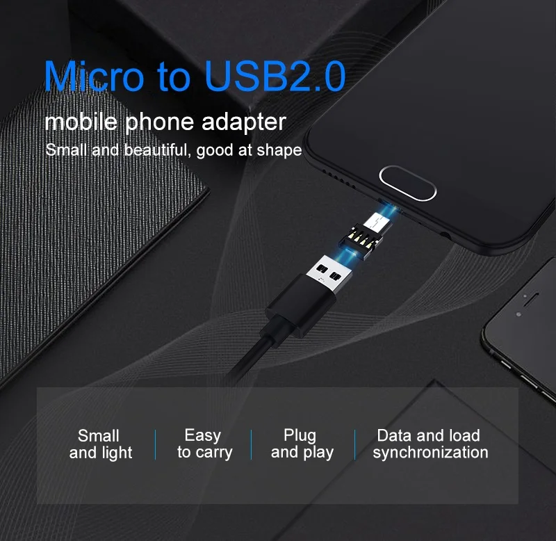 Micro USB OTG адаптер папа к USB 2,0 микро адаптер конвертер для samsung Xiaomi LG huawei Android мобильный телефон микро USB к USB