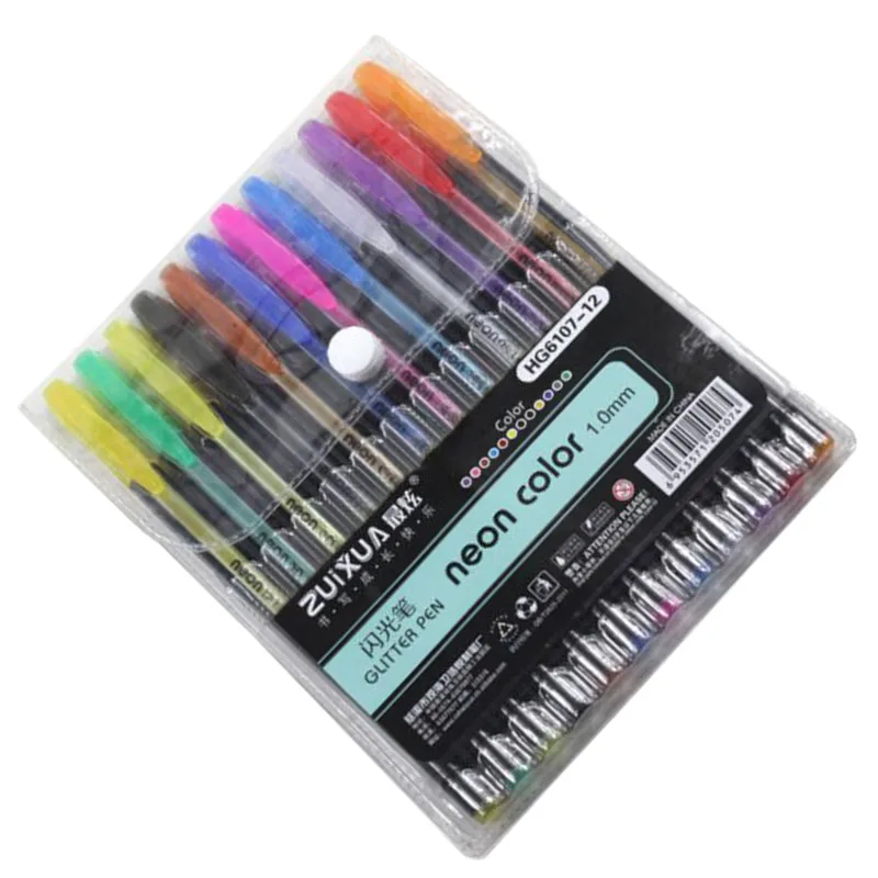 Новые цветные гелевые ручки набор блестящих металлических ручек хороший подарок для студентов детей DIY блокнот-раскраска альбом ручки с блестками