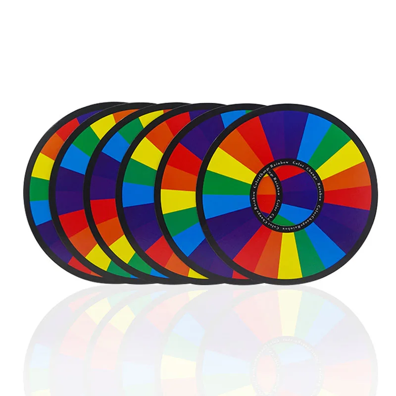 

6pcs/set Illusion Magic Props Rainbow Paper Circle Stage Magic Trick Color Changing Paper Rings Magician Close-up Prop
