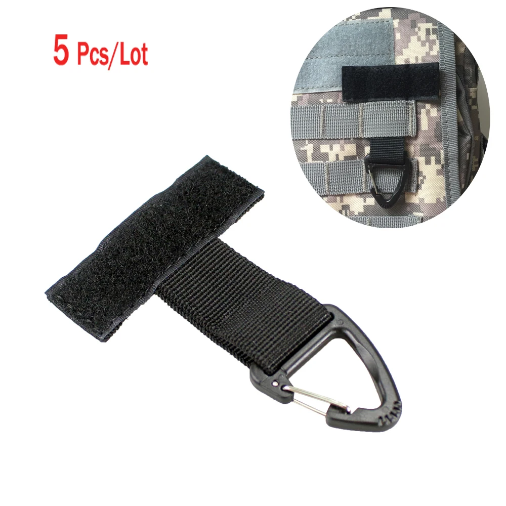 

Tactical MOLLE Nylon Triangle Keychain T-shaped Carabiner Backpack Hooks Hiking Climbing Hanger Buckle Outdoor Tools 5 Pieces