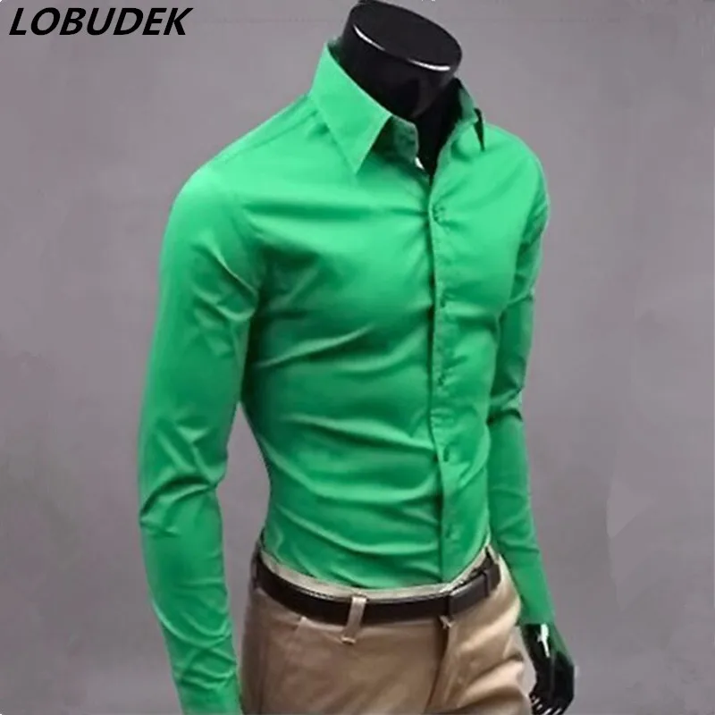 1673 37 De Réductionhomme Décontracté Mode Rouge Bleu Noir Blanc Rose Violet Gris Jaune Vert Manches Longues Robe Pour Chanteur Danseur Star