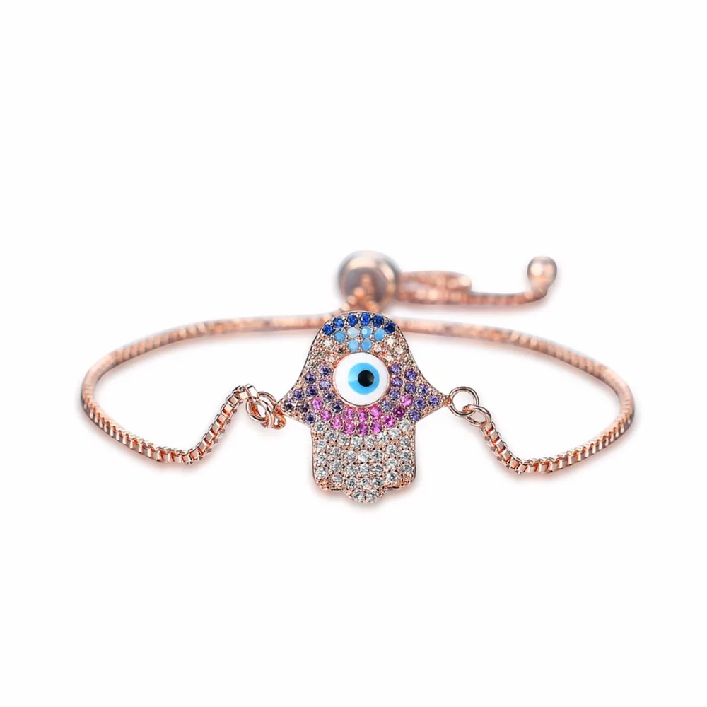 Turkish Jewelry Simple Bracelet Turkey Evil Eye Copper Rhinestone Women