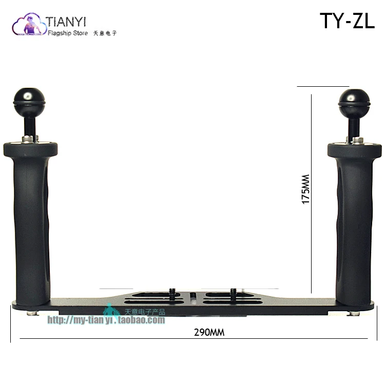  For GoPro Hero 7 6 5 4Aluminium Alloy Handheld Diving Photography Bracket Camera Holder Tray Dual H
