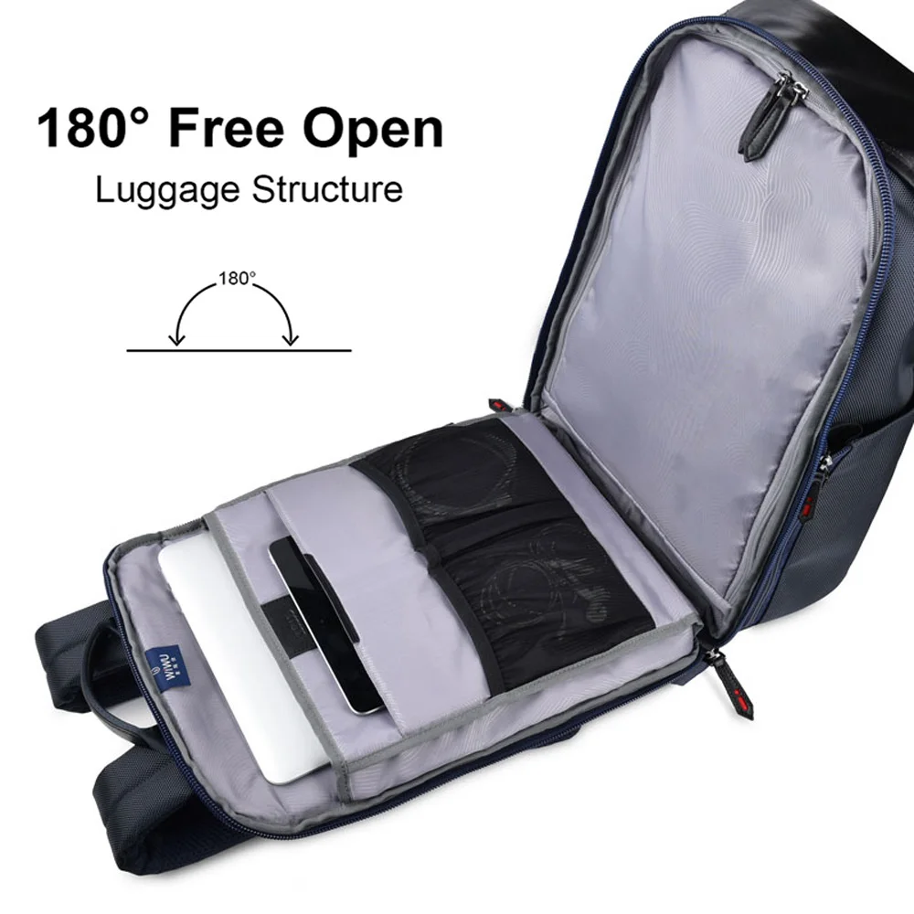 WIWU рюкзак для ноутбука 15,6 дюймов Водонепроницаемый Школьный рюкзак большой емкости Противоугонный рюкзак для путешествий для женщин мужские рюкзаки