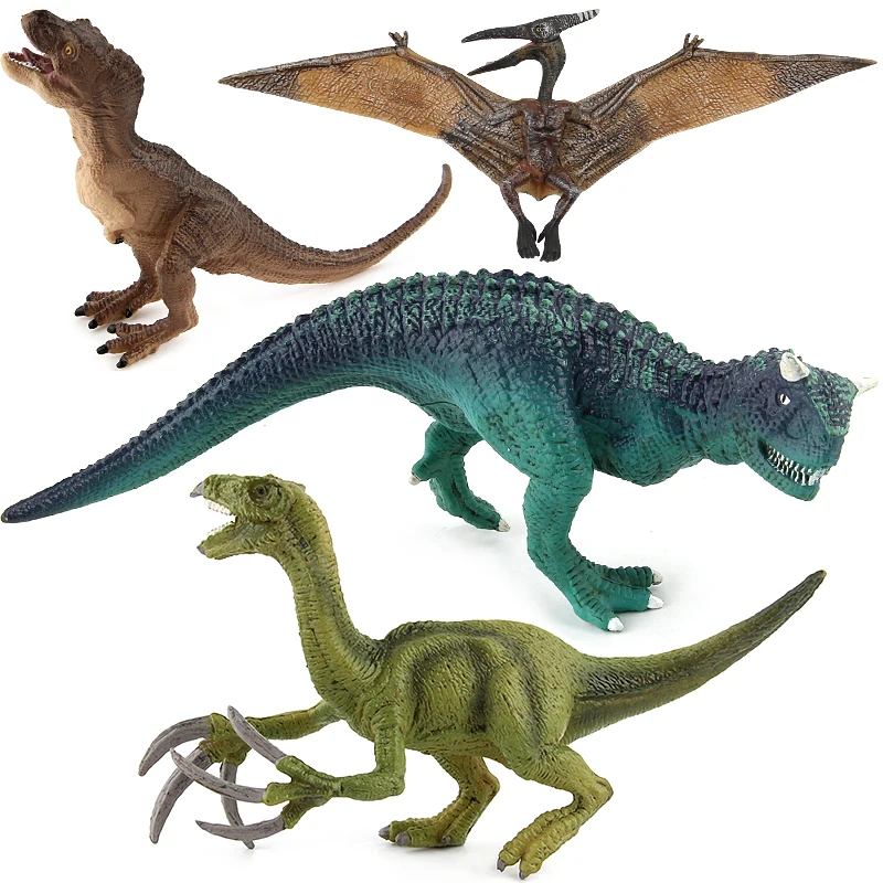 Jurassic Tyrannosaurus Pterosaur Carnotaurus Dinosaurs Models Plastic Therizinosaurus Animal Action Figures Collection font b Toys b