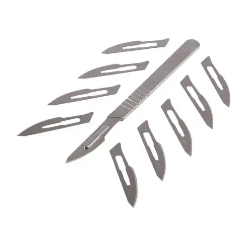 

1Set 23# Carbon Steel Surgical Scalpel Blades Chisel PCB Circuit Board + 1pc 4# Handle