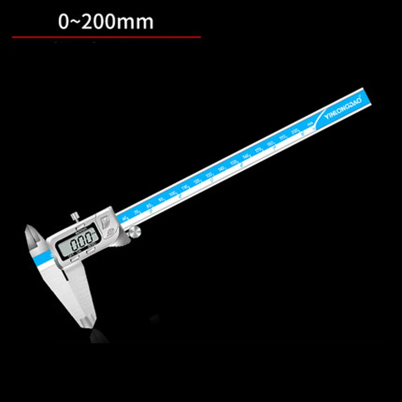 Измерительный Инструмент 0-150/200/300 мм Цифровой Штангенциркуль с нониусом, Нержавеющая сталь Стандартный штангенциркуль Высокая Точность 0,001 промышленный Класс - Цвет: 0-200mm 362 Blue