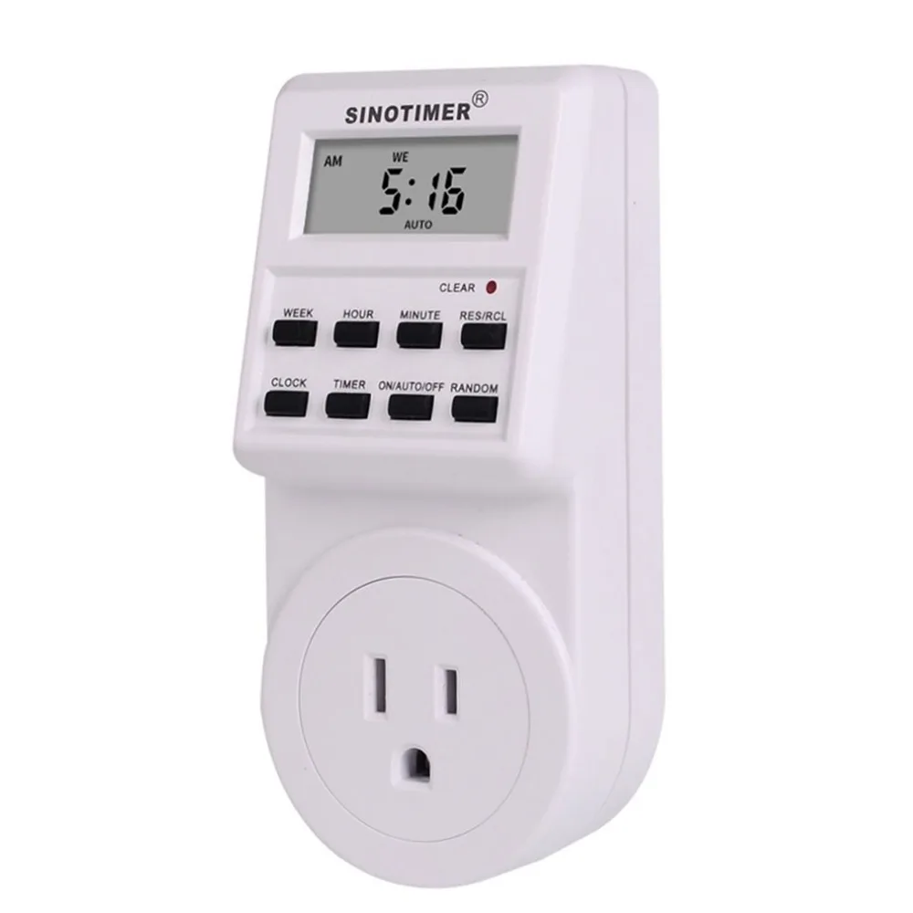 

SINOTIMER Plug Digital Weekly Programmable Electrical Wall Plug-in Power Socket Timer Switch Outlet Time Clock 220V 110V AC