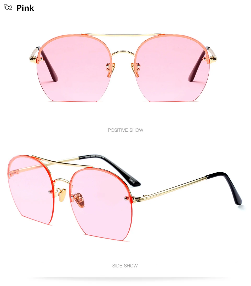 Винтаж Солнцезащитные очки для женщин Для женщин полукруглый большой Размеры более Размеры объектив зеркало Брендовая дизайнерская обувь