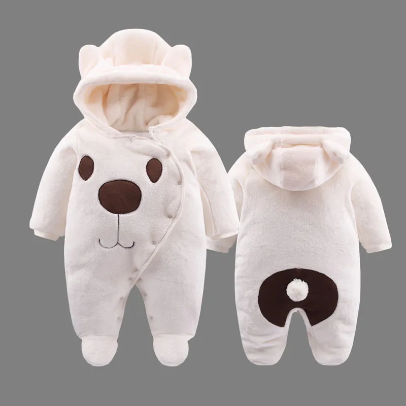Baby Girl Romper Winter Warm Clothes Thickened Newborn Clothing Animal Rompers Bear Boy | Детская одежда и обувь