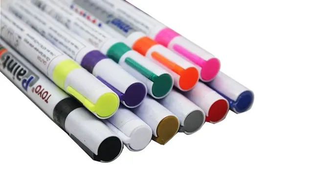 Toyo Oil Paint Marker Pen Permanent Markers For Car Tire And All Surfaces  White Silver Gold - Art Markers - AliExpress