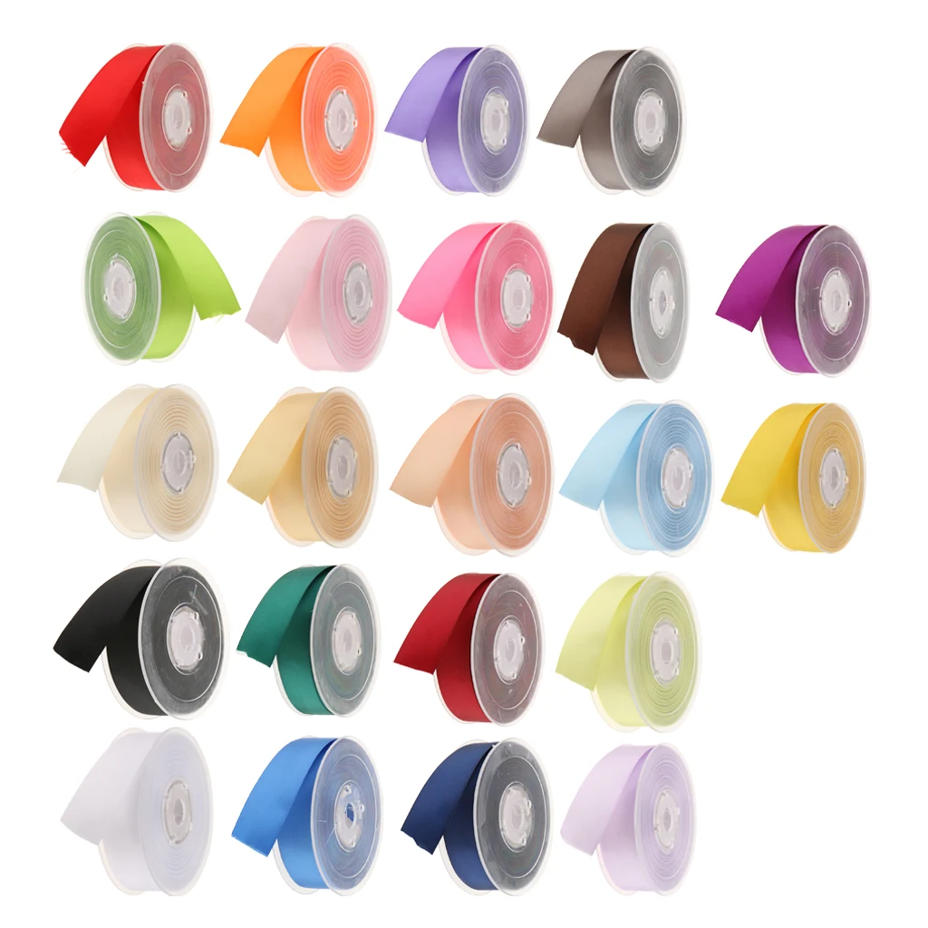 20 Meters Double Sided Polyester Satin Ribbon for Wedding Party Gift Wrapping Craft 25mm 