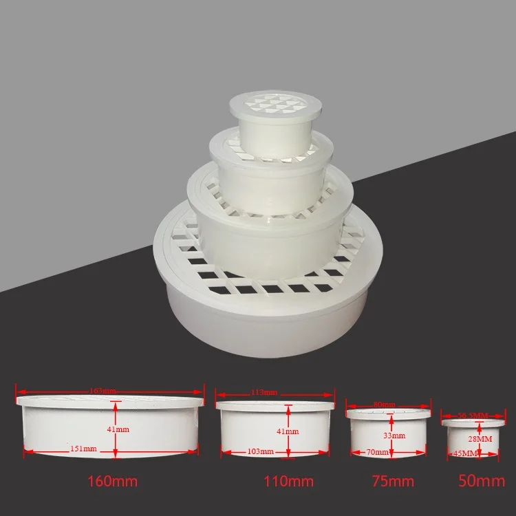 

4Pcs/Lot 2" 3" 4" 6" PVC Downspout Inserting Inside Pipe Drain Strainer Grille PVC Pipe Sewage Drain Insert Cover