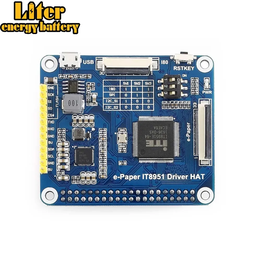 Waveshare 6 дюймов E-Ink дисплей шляпа для Raspberry Pi, 800*600, IT8951controller, USB/SPI/I80/I2C интерфейс, четкий дисплей