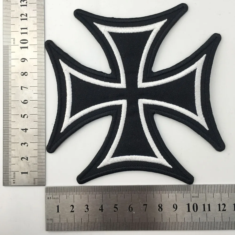 2018 Hot Sell Black Cross Embroidered Patches Fashion Cool Style For Clothing Decoration (2)