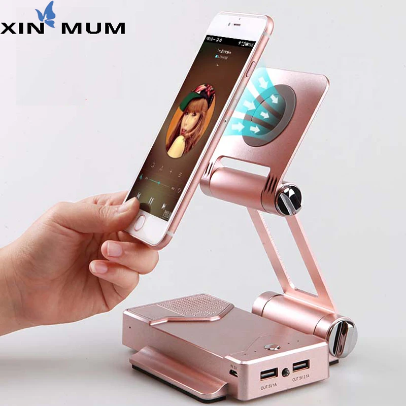 

XIN-MUM 2018 Digital Magic Box 10000 mAh Power Bank + Bluetooth Speaker + Phone Holder For Mobile Phone Tablet PC Games Music