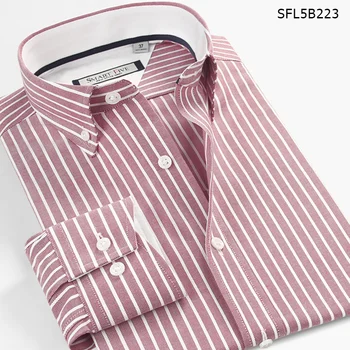 

SmartFive New Style Men's Shirts Oxford Casual Men Shirt Long Sleeve Striped Camisa Masculina 5XL 6XL Imported Clothing